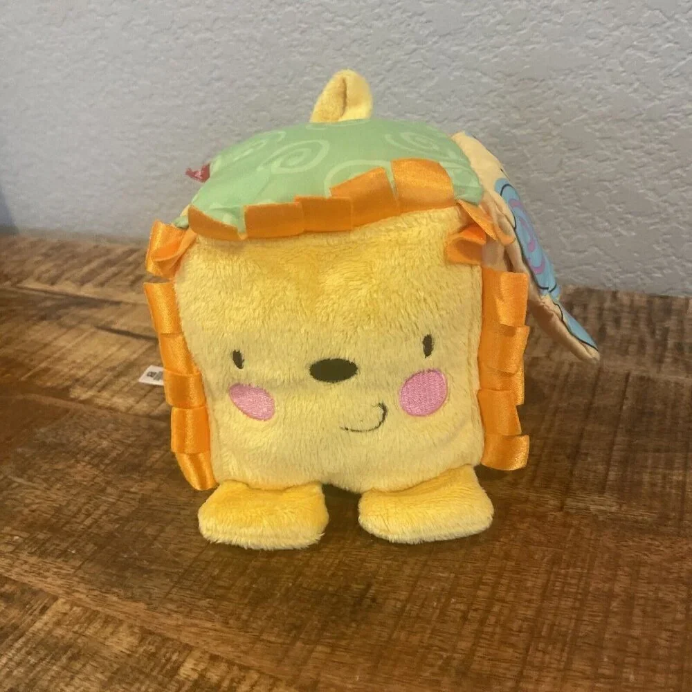 Fisher Price Lion Plush Baby Cube Butterfly Mirror Rattle Crinkle Toy 2011